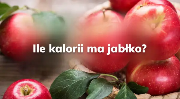 Czerwone jabłka w koszyku, a na nich pytanie: ile kalorii ma jabłko? Zdrowe przekąski.